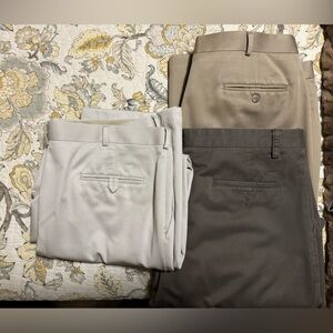 THREE PAIR Men's DOCKERS relaxed fit pants - Beige, Gray, and Brown